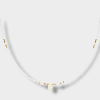 Ketting glas staal wit