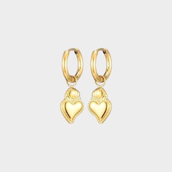 Oorbellen creool hart schelp