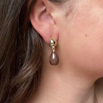 Oorbellen druppel resin oranje