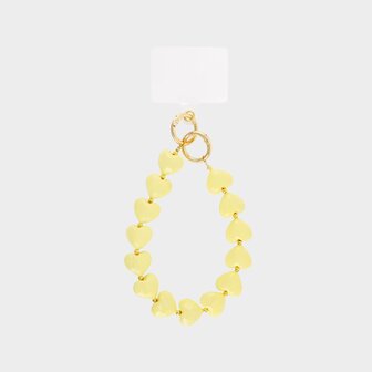 Telefoonkoord hart geel