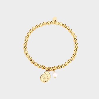 Armband staal bol schelp