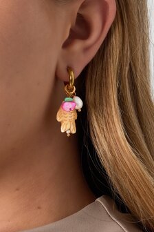 Oorbellen creool vis blauw