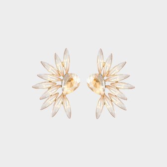 Oorbellen demi crystal nude