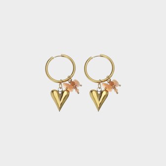 Oorbellen creool hart nude