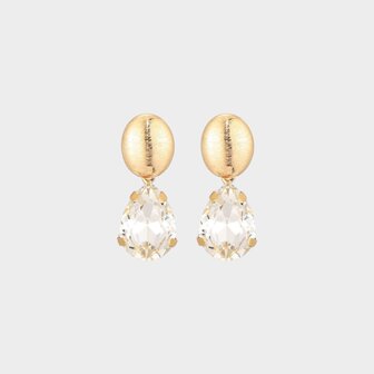 Oorbellen crystal druppel wit