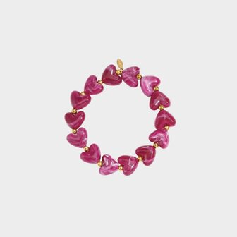 Armband harten staal magenta