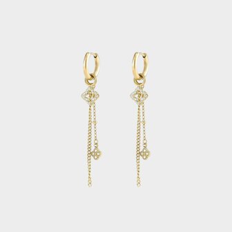 Oorbellen crystal ketting ruit