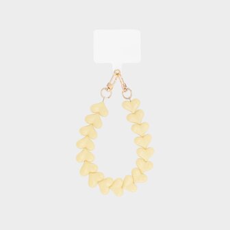 Telefoonkoord hartjes botergeel