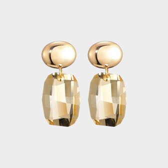 Oorbellen square crystal nude