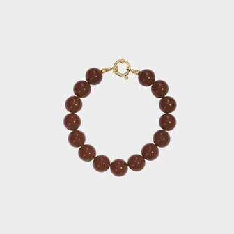 Armband kraal slot bruin