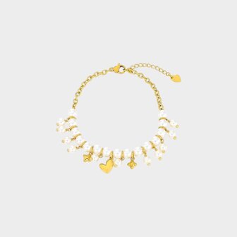 Armband parels bedel staal