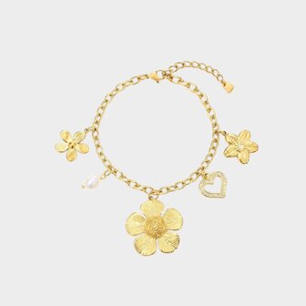 Armband bedel goud parel