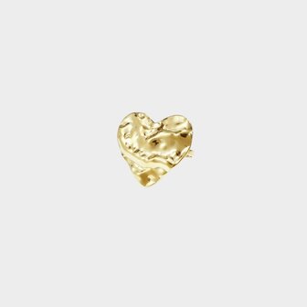 Gouden ring van stainless steel met geborsteld hart one size