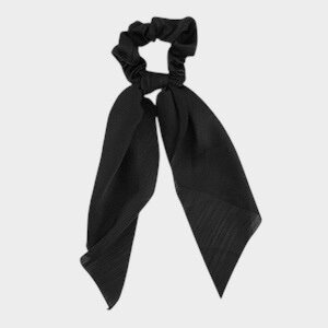 Zwarte haar scrunchie met strik