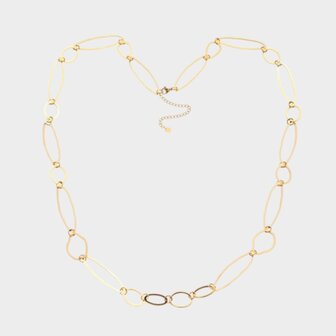Gouden lange schakelketting met ovalen schakels