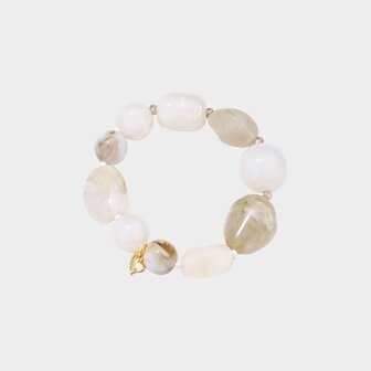 Armband glas kraal nature