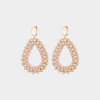 Oorbellen druppel glas nude