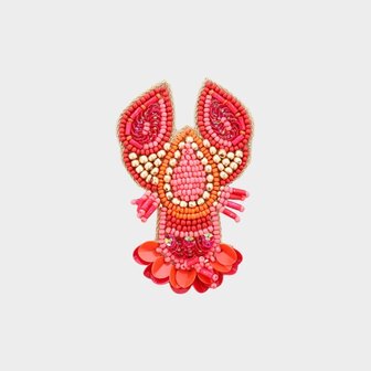 Broche kreeft oranje