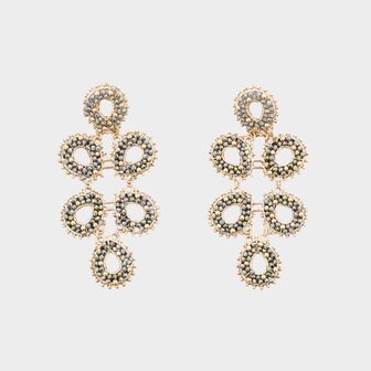 Oorbellen blad crystal olijf