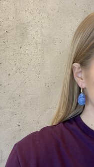 Oorbellen haak pegel blauw