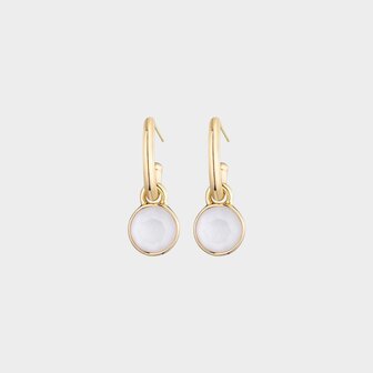 Oorbellen crystal rond wit