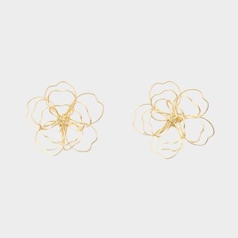 Oorbellen staal bloem open