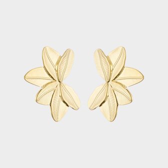 Oorbellen demi bloem goud