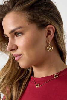 Oorbellen bloem zirconia wit