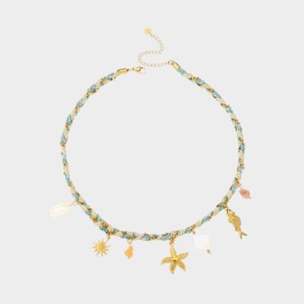 Ketting bedel touw blauw