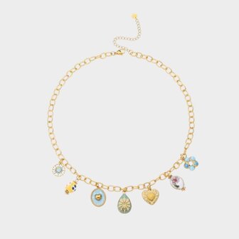 Ketting schakel bedel blauw
