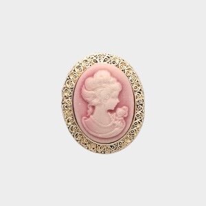 Broche camee vrouw oudroze