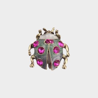 Broche lieveheersbeestje fuchsia