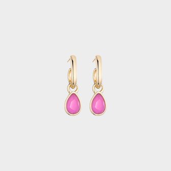 Oorbellen creool crystal fuchsia