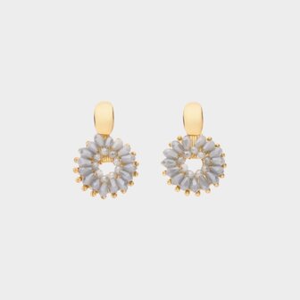 Oorbellen glas rond lichtblauw