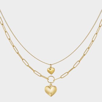 Ketting schakel dubbel hart