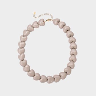 Ketting hart taupe
