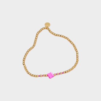 Armband klaver fuchsia 