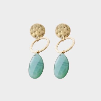 Oorbellen trio druppel groen