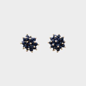 Oorbellen steker facet blauw