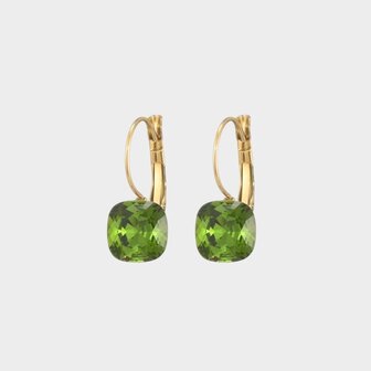 Oorbellen crystal haak groen