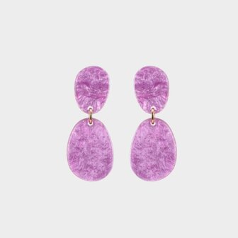 Oorbellen resin paars