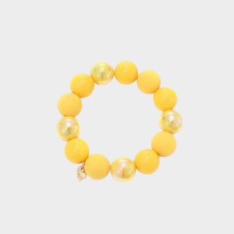 Armband kraal geel