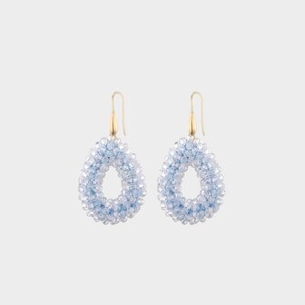 Oorbellen candy glas blauw
