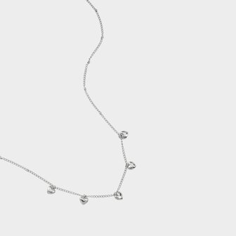 Ketting staal hartjes zilver