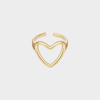 Ring hart open staal