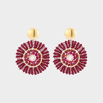 Oorbellen rond draad rood