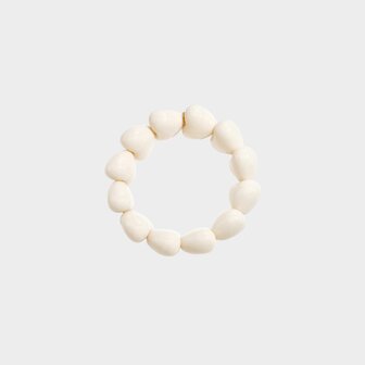 Armband hart kraal beige
