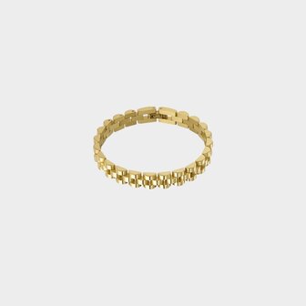 Armband schakel plat goud