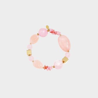 Armband kraal resin roze