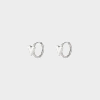 Oorbellen creool zilver hart